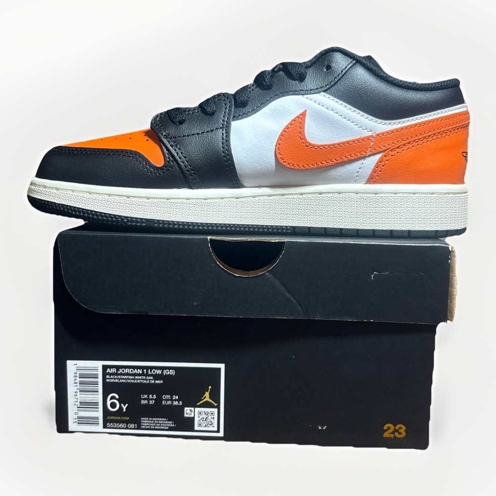Nike Air Jordan 1 Retro Low Shattered Backboard Orange Youth Shoes 553558-081